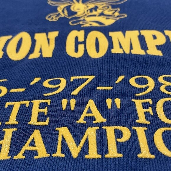 Moorefield Yellowjacket WV Football Sweatshirt Fleece Men Size L 90s Souvenir - Picture 9 of 10